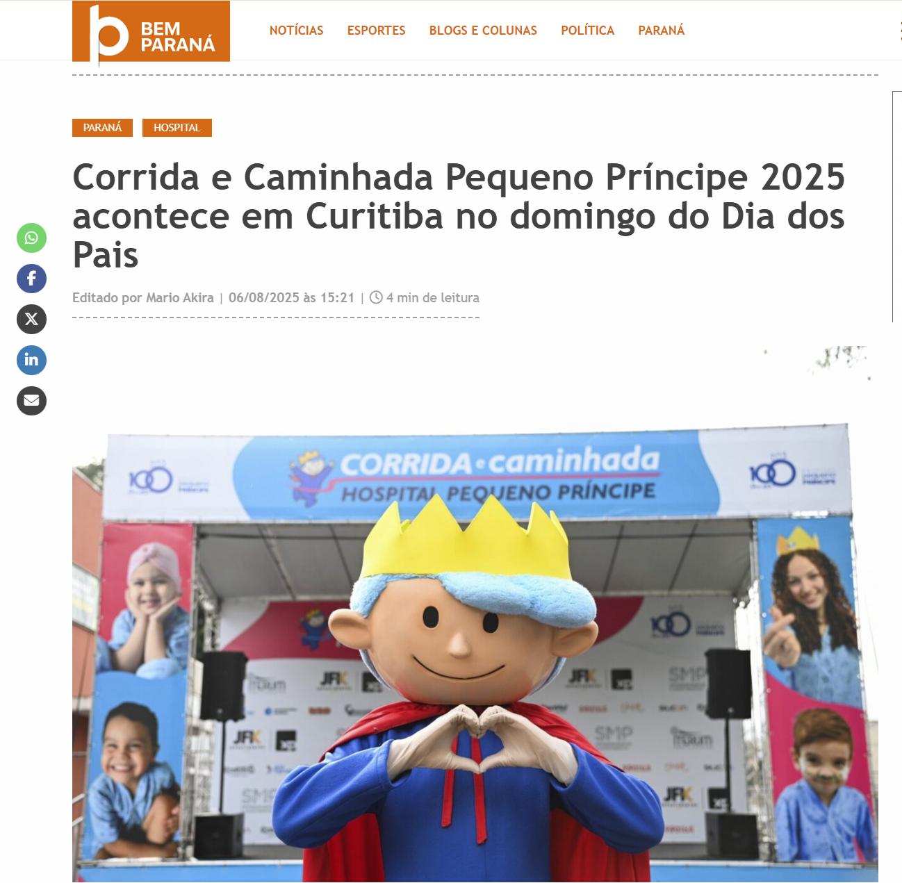 Neto Santos participa da Corrida Pequeno Príncipe 2025 ao lado da família